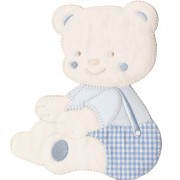 Iron-on Embroidery Sticker - Light Blue Teddy Bear